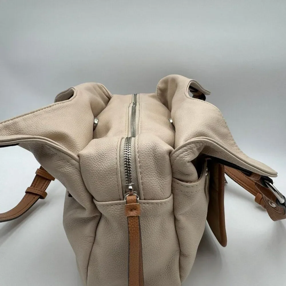 Rosetti Bag Womens Beige Tan Pebbled Leather Shoulder Hobo Satchel Zip Everyday